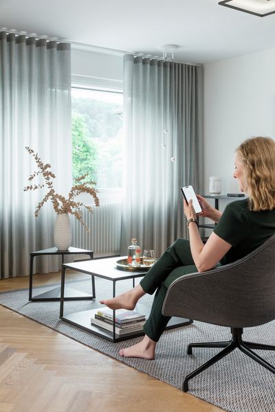 Curtain Systems, SG Control N, Colorama 2 Multicolour, ISP Showroom, Ostermundigen, Switzerland, Move Smart Home Hub