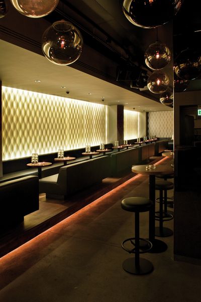 Vertical Blind Systems, SG 2810, Multi Visio, Room shot "Amber Club", Zurich, Switzerland, Vertical Waves